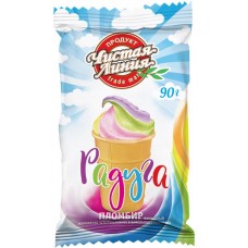 Мороженое ЧИСТАЯ ЛИНИЯ Радуга пломбир ванильный 12%, без змж, вафельный стаканчик, 90г в магазинах Лента
