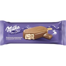Мороженое MILKA Ванильное с шоколадным соусом в молочном шоколаде, без змж, эскимо, 90мл в магазинах Лента