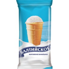 Мороженое БАЛТИЙСКОЕ Сливочное ванильное 8%, без змж, вафельный стаканчик, 70г в магазинах Лента