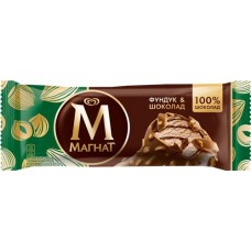 Мороженое МАГНАТ Фундук & Шоколад сливочное в молочном шоколаде, без змж, эскимо, 70г в магазинах Лента