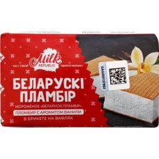 Мороженое MILK REPUBLIC Беларускi пламбiр, пломбир с ароматом ванили 15%, без змж, сэндвич, 100г в магазинах Лента