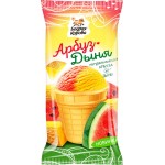 Десерт замороженный БОДРАЯ КОРОВА Арбуз-дыня, парфе 8%, без змж, вафельный стаканчик, 80г