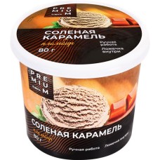 Мороженое ЛЕНТА PREMIUM Соленая карамель, пломбир 15%, без змж, 80г в магазинах Лента