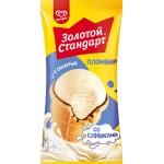 Мороженое ЗОЛОТОЙ СТАНДАРТ Классический пломбир 12%, без змж, вафельный стаканчик, 95г