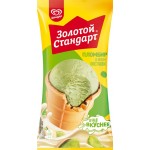 Мороженое ЗОЛОТОЙ СТАНДАРТ Пломбир со вкусом фисташки 12%, без змж, вафельный стаканчик, 90г