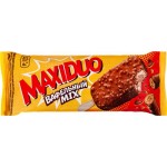 Мороженое MAXIDUO Вафельный микс, сливочное двухслойное с какао и ароматом вафли в шоколадной глазури с вафельной крошкой и бисквитом из злаков 8%, без змж, эскимо, 63г