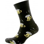 Носки мужские INWIN черные с рисунком кружка пива, Арт.E1112 BPF21/men01-beer