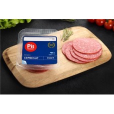 Колбаса копчено-вареная PIT-PRODUCT Сервелат, нарезка, 250г в магазинах Лента