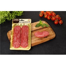 Колбаса сырокопченая КФ ЕГОРЬЕВСКАЯ Ароматная, нарезка, 100г в магазинах Лента