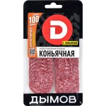 Колбаса сырокопченая ДЫМОВ Коньячная, нарезка, 90г Колбаса сырокопченая ДЫМОВ Коньячная, нарезка, 90г