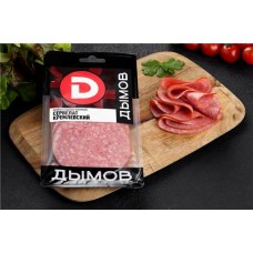 Колбаса копчено-вареная ДЫМОВ Сервелат Кремлевский, нарезка, 110г в магазинах Лента