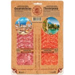 Колбаса сырокопченая МЯСНАЯ ИСТОРИЯ Флорентийская и Пепперони, нарезка, 2x50г