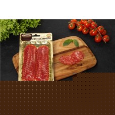 Колбаса сыровяленая КФ ЕГОРЬЕВСКАЯ с инжиром, нарезка, 70г в магазинах Лента