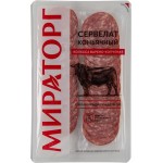 Колбаса копчено-вареная МИРАТОРГ Сервелат Коньячный, нарезка, 100г Колбаса копчено-вареная МИРАТОРГ Сервелат Коньячный, нарезка, 100г