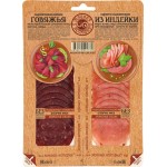 Колбаса сырокопченая МЯСНАЯ ИСТОРИЯ Говяжья/Карпаччо из индейки, нарезка, 100г