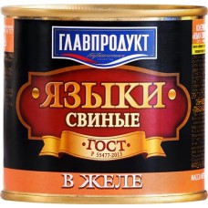 Языки свиные ГЛАВПРОДУКТ в желе ГОСТ, 250г в магазинах Лента