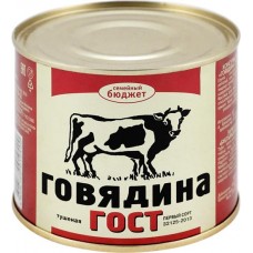 Говядина тушеная ГЛАВПРОДУКТ Семейный бюджет 1-й сорт, 500г в магазинах Лента