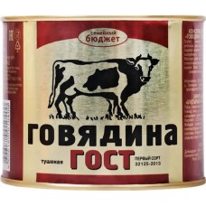 Говядина тушеная СЕМЕЙНЫЙ БЮДЖЕТ высший сорт, ГОСТ, 500г в магазинах Лента