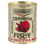 Свинина тушеная ГЛАВПРОДУКТ Экстра высший сорт ГОСТ, 338Г