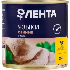 Языки свиные ЛЕНТА в желе, 250г в магазинах Лента