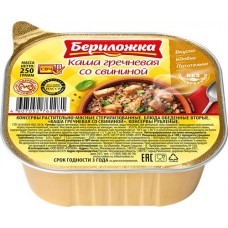 Консервы мясо-растительные БЕРИЛОЖКА Каша гречневая со свининой, 250г в магазинах Лента