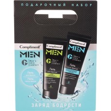 Набор подарочный мужской COMPLIMENT Men Заряд бодрости: Гель для бритья, 80мл + Гель после бритья, 80мл, 212мл в магазинах Лента