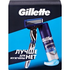 Набор подарочный мужской GILLETTE Mach3 Turbo Бритва, 1 сменная кассета+Гель для бритья, 200мл в магазинах Лента