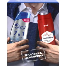 Набор подарочный мужской: Шампунь HEAD&SHOULDERS 7в1 Intensive Мультикомплекс от перхоти, 270мл+Гель для душа OLD SPICE 3в1 Whitewater, 250мл в магазинах Лента