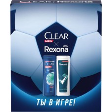 Набор подарочный мужской CLEAR Шампунь-бальзам Vita против перхоти 2в1, 200мл+Гель для душа REXONA Active Power, 180мл в магазинах Лента