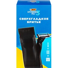 Набор подарочный мужской BIC Promo Pack 3-лезвийная бритвенная система Гибрид 3 Флекс+Чехол, 148г в магазинах Лента
