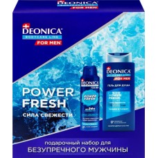 Набор подарочный мужской DEONICA For men Гель для душа Power Fresh, 250мл+Дезодорант-спрей POWER FRESH Vegan Formula, 150мл в магазинах Лента
