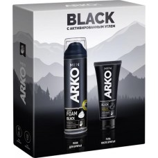 Набор подарочный мужской ARKO Пена для бритья Black, 200мл+Гель после бритья Black черный, 100мл в магазинах Лента