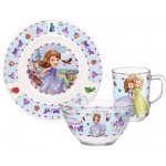 Набор детской посуды DISNEY София 3 предмета, стекло Арт. КРС-958
