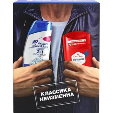 Набор подарочный мужской: Шампунь-бальзам-ополаскиватель HEAD&SHOULDERS Основной Уход 2в1, 200мл+Дезодорант-стик OLD SPICE Whitewater, 50мл в магазинах Лента