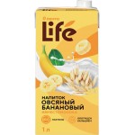 Напиток растительный ЛЕНТА LIFE Овсяный, банановый, 1000мл