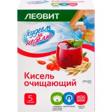 Кисель очищающий ЛЕОВИТ Худеем за неделю, в пакетиках, 5х20г в магазинах Лента