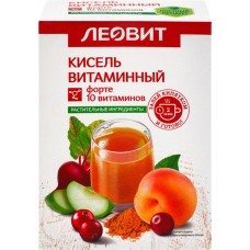 Кисель ЛЕОВИТ Витаминный форте, 10 витаминов, в пакетиках, 5х20г в магазинах Лента