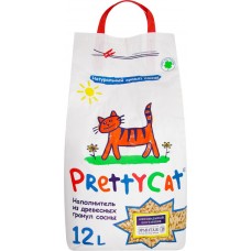 Наполнитель древесный для туалета домашних животных PRETTYCAT, 12л в магазинах Лента
