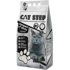 Наполнитель минеральный для кошачьего туалета CAT STEP Compact White Carbon комкующийся, 5л в магазинах Лента