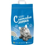 Наполнитель бентонитовый для кошачьего туалета СЧАСТЛИВЫЕ ЛАПКИ комкующийся, 10кг