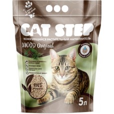 Наполнитель растительный для кошачьего туалета CAT STEP Wood Original комкующийся, 5л в магазинах Лента