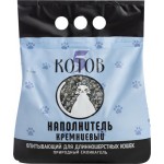 Наполнитель кремниевый для кошачьего туалета 5 КОТОВ впитывающий для длинношерстных, 3,4 кг