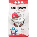 Наполнитель для кошачьего туалета CAT TOWN комкующийся с ароматом сакуры, 5л