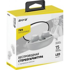 Стереогарнитура AXXA AB-03, TWS, BT 5.2, 300 мАч, LED, в ассортименте в магазинах Лента