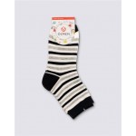 Носки детские OEMEN р. 14–18 черно-серые, хлопковые в полоску, Арт. PK023