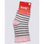 Носки детские INWIN Kids, высокая посадка, в розовую полоску, Арт. FKSG-01-PL Носки детские INWIN Kids, высокая посадка, в розовую полоску, Арт. FKSG-01-PL