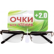 Очки для чтения мужские VIZZINI Афина диоптрии +2.0, корригирующие, Арт. MAL+2.0 в магазинах Лента
