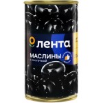 Маслины с косточкой ЛЕНТА черные крупные, 370мл