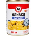 Оливки с анчоусом 365 ДНЕЙ зеленые, 300мл