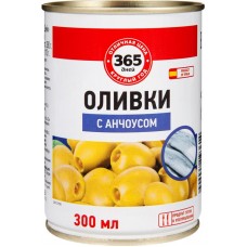 Оливки с анчоусом 365 ДНЕЙ зеленые, 300мл в магазинах Лента